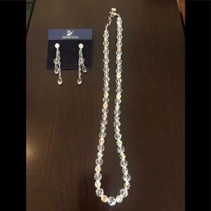 Swarovski Crystal necklace and earrings set.